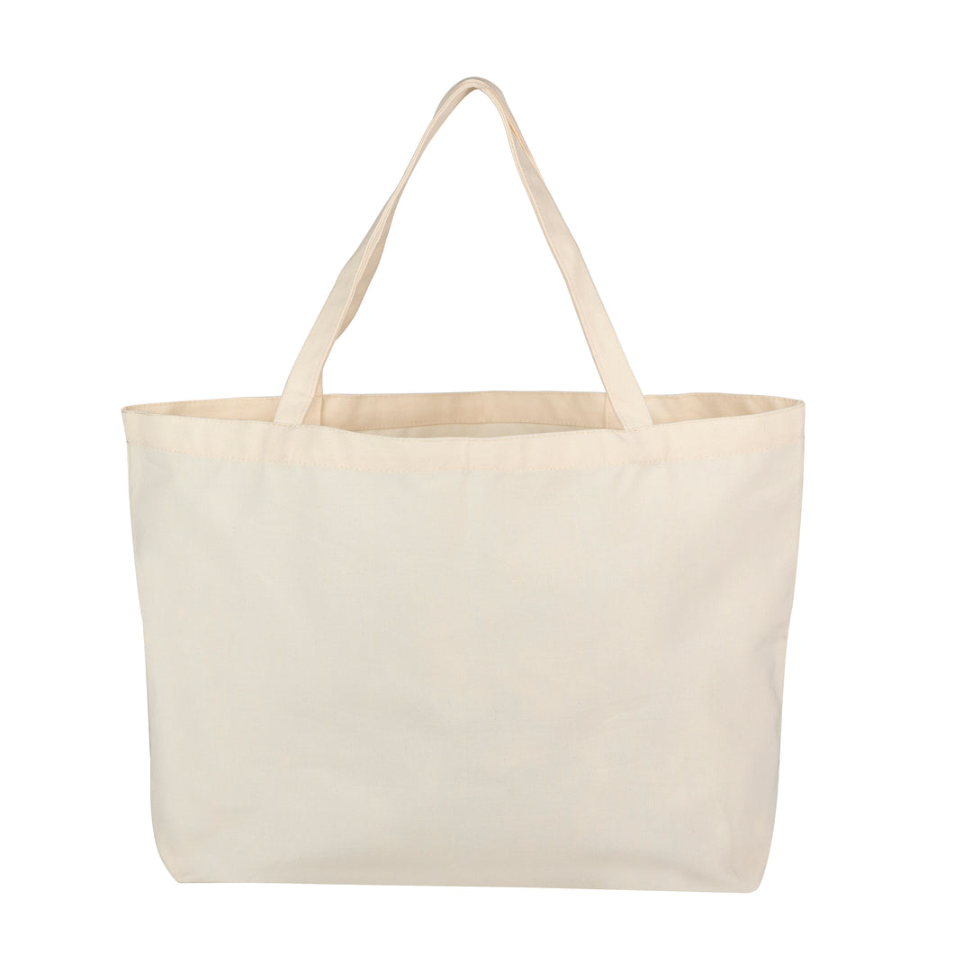 Beige tote bag on a white background