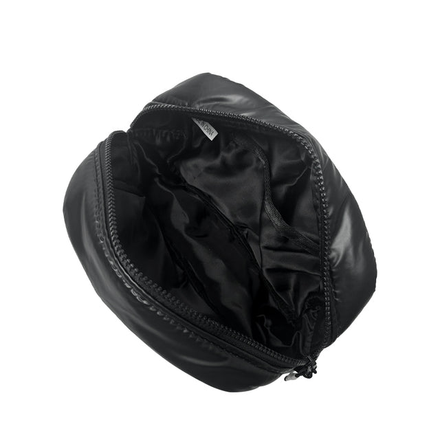 Black zippered toiletry bag on a white background #color_black